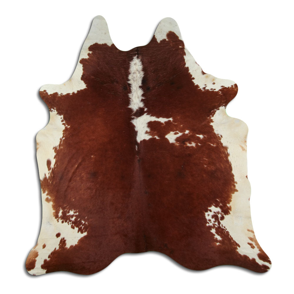Brūns/balts govs ādas mētelis L 