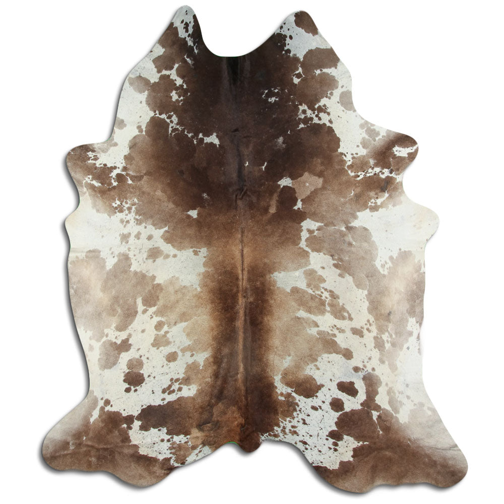 Brūna/balta govs ādas jaka XXL 