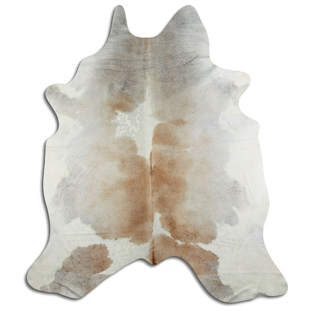 Brūns/balts govs ādas mētelis XL 