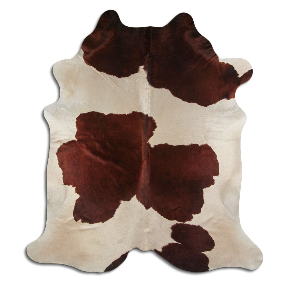 Brūns/balts govs ādas mētelis XL 