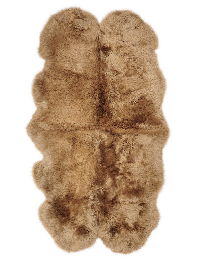 Susiūtas keturgubas Naujosios Zelandijos avikailis 180 x 100 cm – Ginger